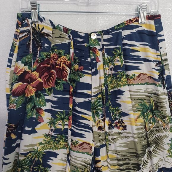 Hilo Hattie Hawaiian Original Cropped Pants Women’s Size S Tropical Print Woven - Picture 3 of 10